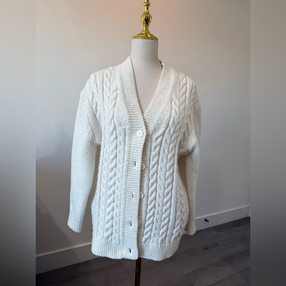 ASOS Ivory Cable Knit Cardigan